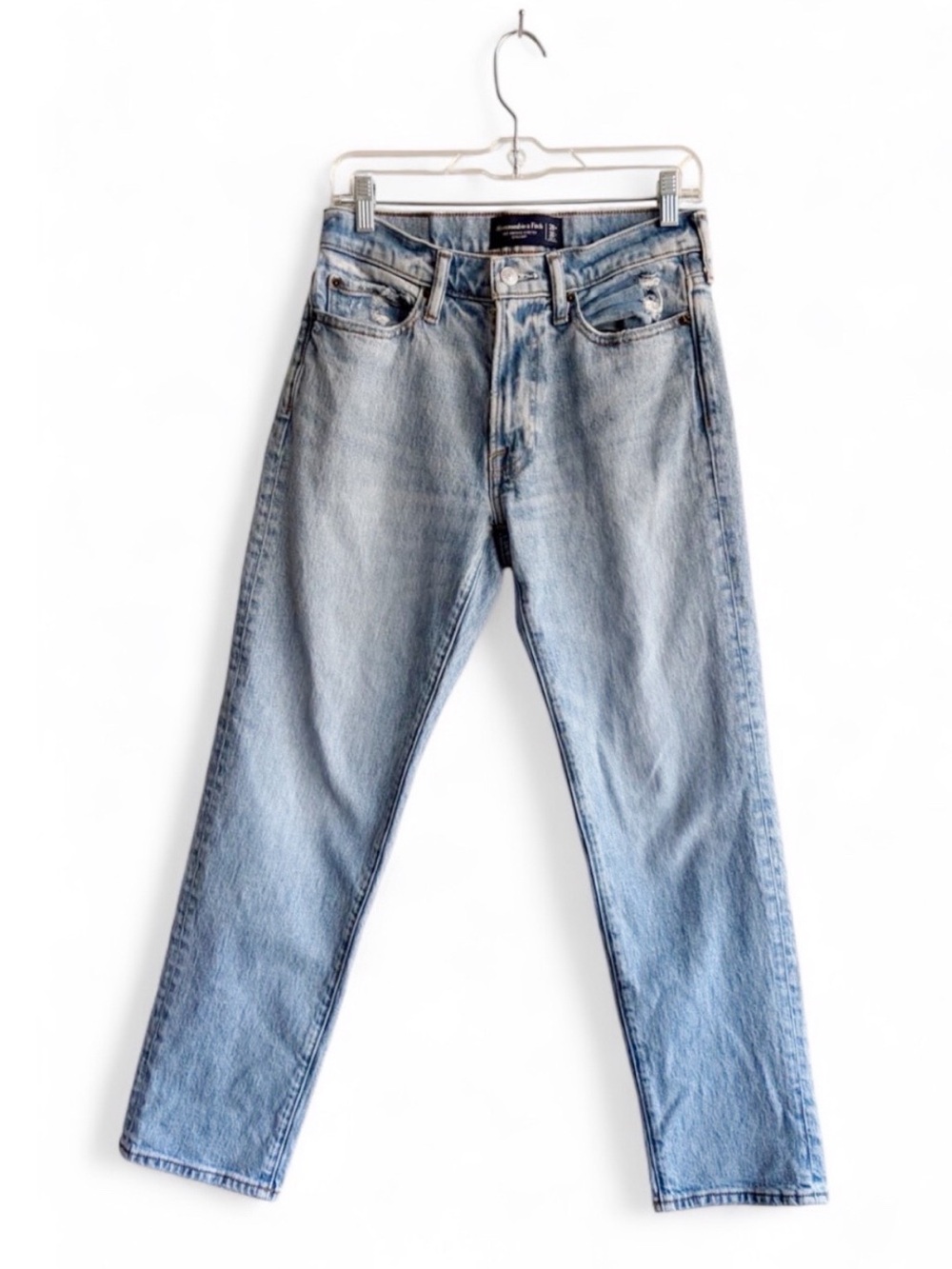 ABERCROMBIE & FITCH Vintage Stretch Straight Jeans Blue - 29W x 30L Distressed